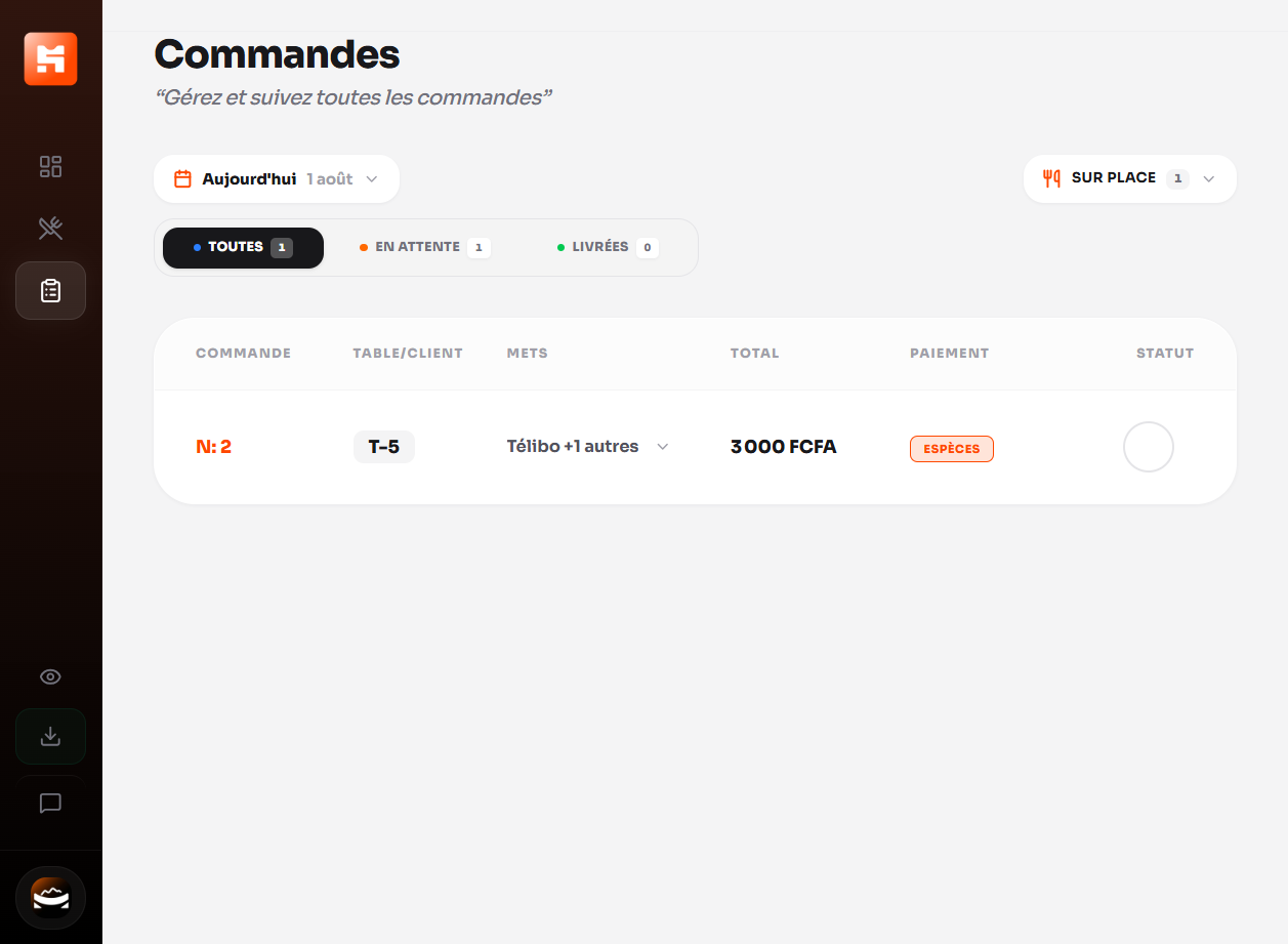 Commandes en temps réel